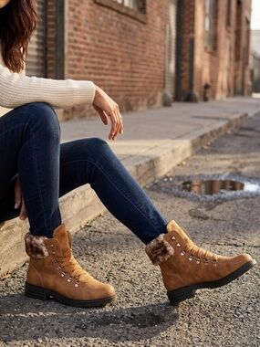 Wanted "Carson" Lace-up Faux Fur Combat Boot